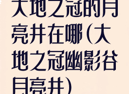 大地之冠的月亮井在哪(大地之冠幽影谷月亮井)