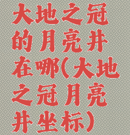 大地之冠的月亮井在哪(大地之冠月亮井坐标)