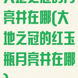 大地之冠的月亮井在哪(大地之冠的红玉瓶月亮井在哪)