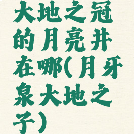 大地之冠的月亮井在哪(月牙泉大地之子)