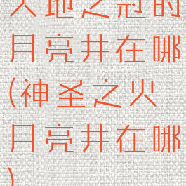 大地之冠的月亮井在哪(神圣之火月亮井在哪)
