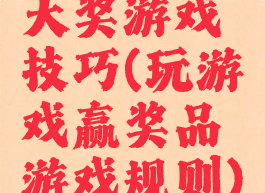 大奖游戏技巧(玩游戏赢奖品游戏规则)