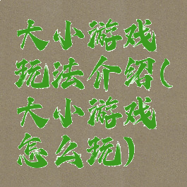 大小游戏玩法介绍(大小游戏怎么玩)