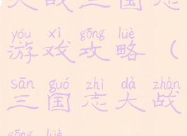 大战三国志游戏攻略(三国志大战攻略)