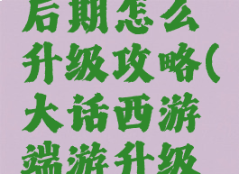 大话手游后期怎么升级攻略(大话西游端游升级详细攻略)