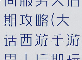 大话手游时间服男人后期攻略(大话西游手游男人后期玩法)