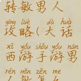 大话手游3转敏男人攻略(大话西游手游男人敏怎么提升)