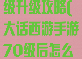 大话手游70级升级攻略(大话西游手游70级后怎么升级)