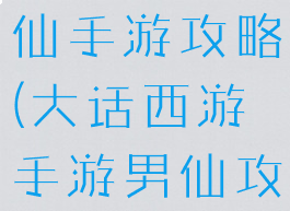 大话西游男仙手游攻略(大话西游手游男仙攻略)