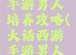 大话西游手游男人培养攻略(大话西游手游男人怎么练)