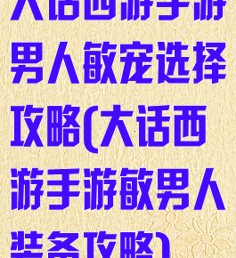 大话西游手游男人敏宠选择攻略(大话西游手游敏男人装备攻略)