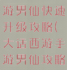 大话西游手游男仙快速升级攻略(大话西游手游男仙攻略)