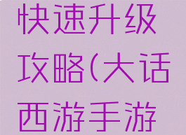 大话西游手游男仙快速升级攻略(大话西游手游男仙攻略心得)