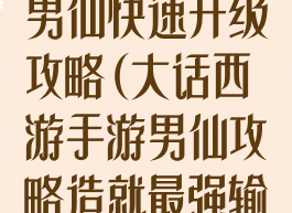 大话西游手游男仙快速升级攻略(大话西游手游男仙攻略造就最强输出)