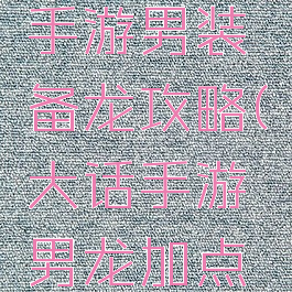 大话西游手游男装备龙攻略(大话手游男龙加点跟装备)