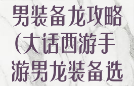 大话西游手游男装备龙攻略(大话西游手游男龙装备选择)