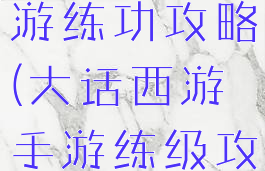 大话西游手游练功攻略(大话西游手游练级攻略)