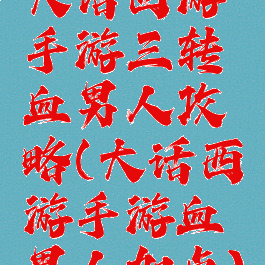 大话西游手游三转血男人攻略(大话西游手游血男人加点)