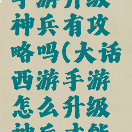 大话西游手游升级神兵有攻略吗(大话西游手游怎么升级神兵才能成功)