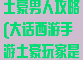 大话西游手游土豪男人攻略(大话西游手游土豪玩家是怎么玩的)