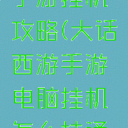 大话西游手游挂机攻略(大话西游手游电脑挂机怎么挂通宵)