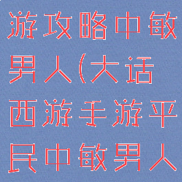 大话西游手游攻略中敏男人(大话西游手游平民中敏男人)