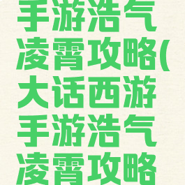 大话西游手游浩气凌霄攻略(大话西游手游浩气凌霄攻略图)