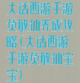 大话西游手游负敏仙养成攻略(大话西游手游负敏仙宝宝)