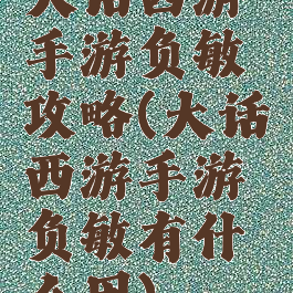 大话西游手游负敏攻略(大话西游手游负敏有什么用)