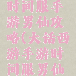 大话西游时间服手游男仙攻略(大话西游手游时间服男仙全攻略)
