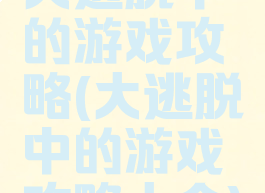 大逃脱中的游戏攻略(大逃脱中的游戏攻略大全)