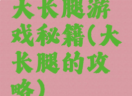 大长腿游戏秘籍(大长腿的攻略)