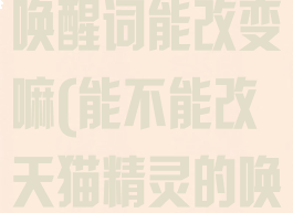 天猫精灵修改唤醒词能改变嘛(能不能改天猫精灵的唤醒词)