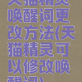 天猫精灵唤醒词更改方法(天猫精灵可以修改唤醒词)