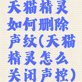 天猫精灵如何删除声纹(天猫精灵怎么关闭声控)