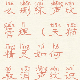 天猫精灵怎么删除声纹管理(天猫精灵如何取消声纹识别)