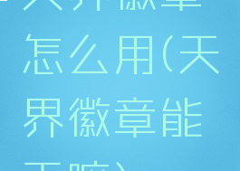 天界徽章怎么用(天界徽章能干嘛)