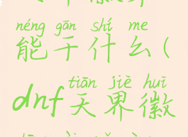 天界徽章能干什么(dnf天界徽章在哪用)