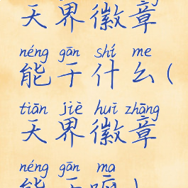 天界徽章能干什么(天界徽章能干嘛)