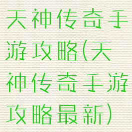 天神传奇手游攻略(天神传奇手游攻略最新)