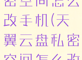 天翼云盘私密空间怎么改手机(天翼云盘私密空间怎么改手机号码)