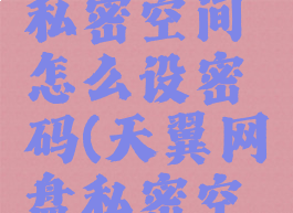 天翼云盘私密空间怎么设密码(天翼网盘私密空间)