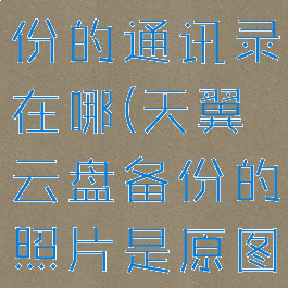 天翼云盘备份的通讯录在哪(天翼云盘备份的照片是原图吗)