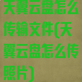 天翼云盘怎么传输文件(天翼云盘怎么传照片)