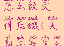 天翼云盘怎么改文件后缀(天翼云盘怎么修改后缀)