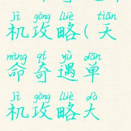 天命奇遇单机攻略(天命奇遇单机攻略大全)