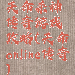 天命杀神传奇游戏攻略(天命online传奇)