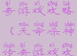 天命杀神传奇游戏攻略(天命杀神传奇游戏攻略视频)