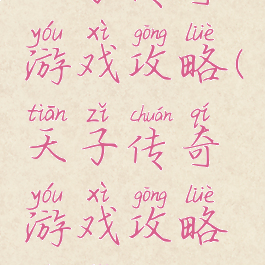 天子传奇游戏攻略(天子传奇游戏攻略技巧)