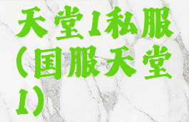 天堂1私服(国服天堂1)